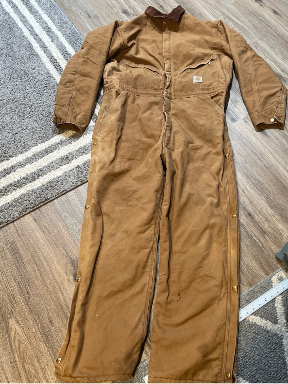 Carhartt Brown Insulated Canvas Work Coverall Jumpsuit
